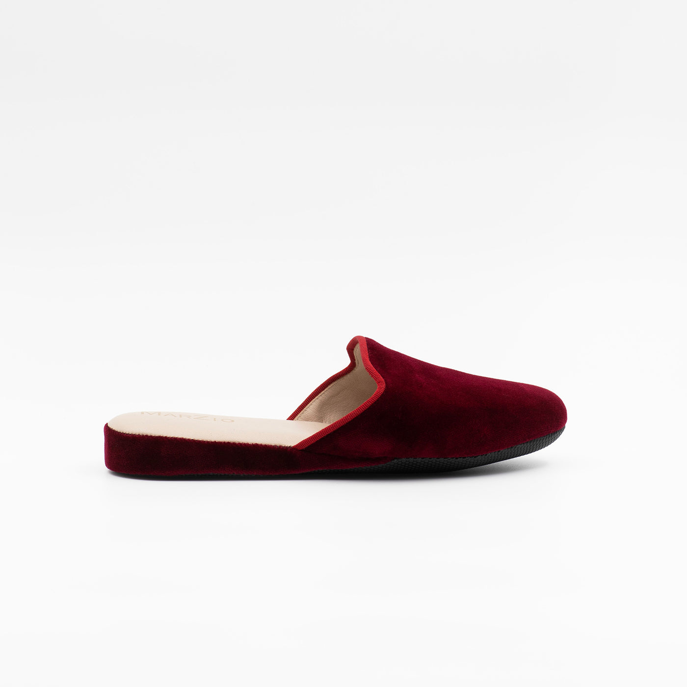 Red velvet slippers