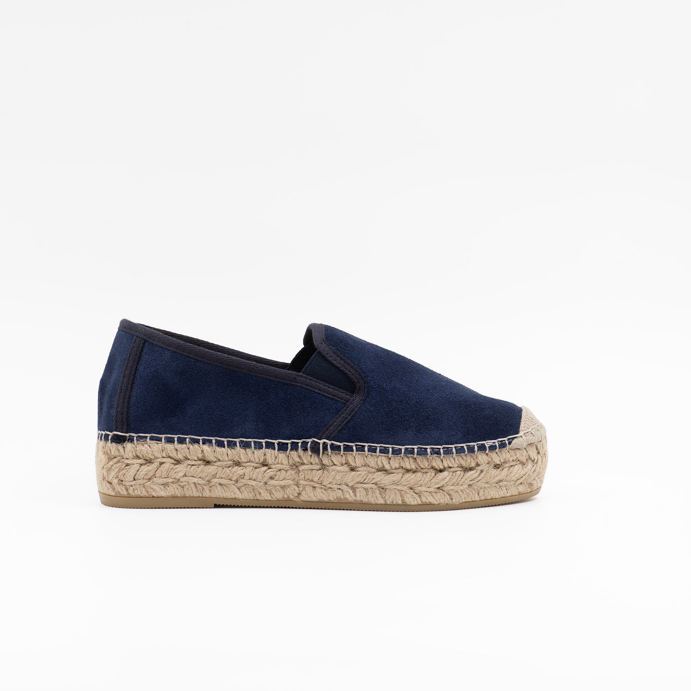 Espadrille in navy suede with chunky sole