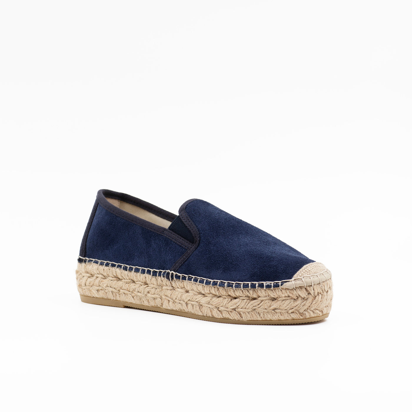 Espadrille in navy suede with chunky sole