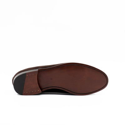 The Tassel Loafer in Brown Suede
