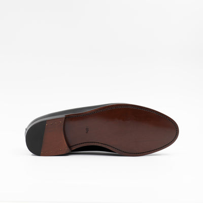 The Tassel Loafer in Black Leather