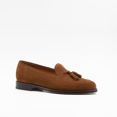 The Tassel Loafer in Cognac Suede