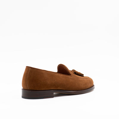 The Tassel Loafer in Cognac Suede
