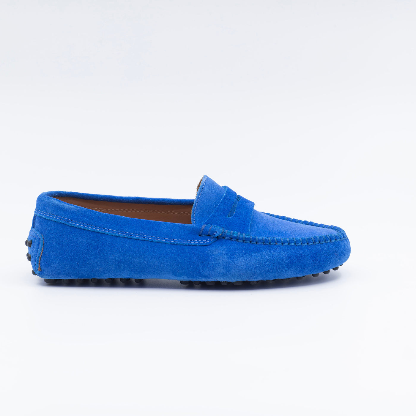 Women's blue suede leather loafer
