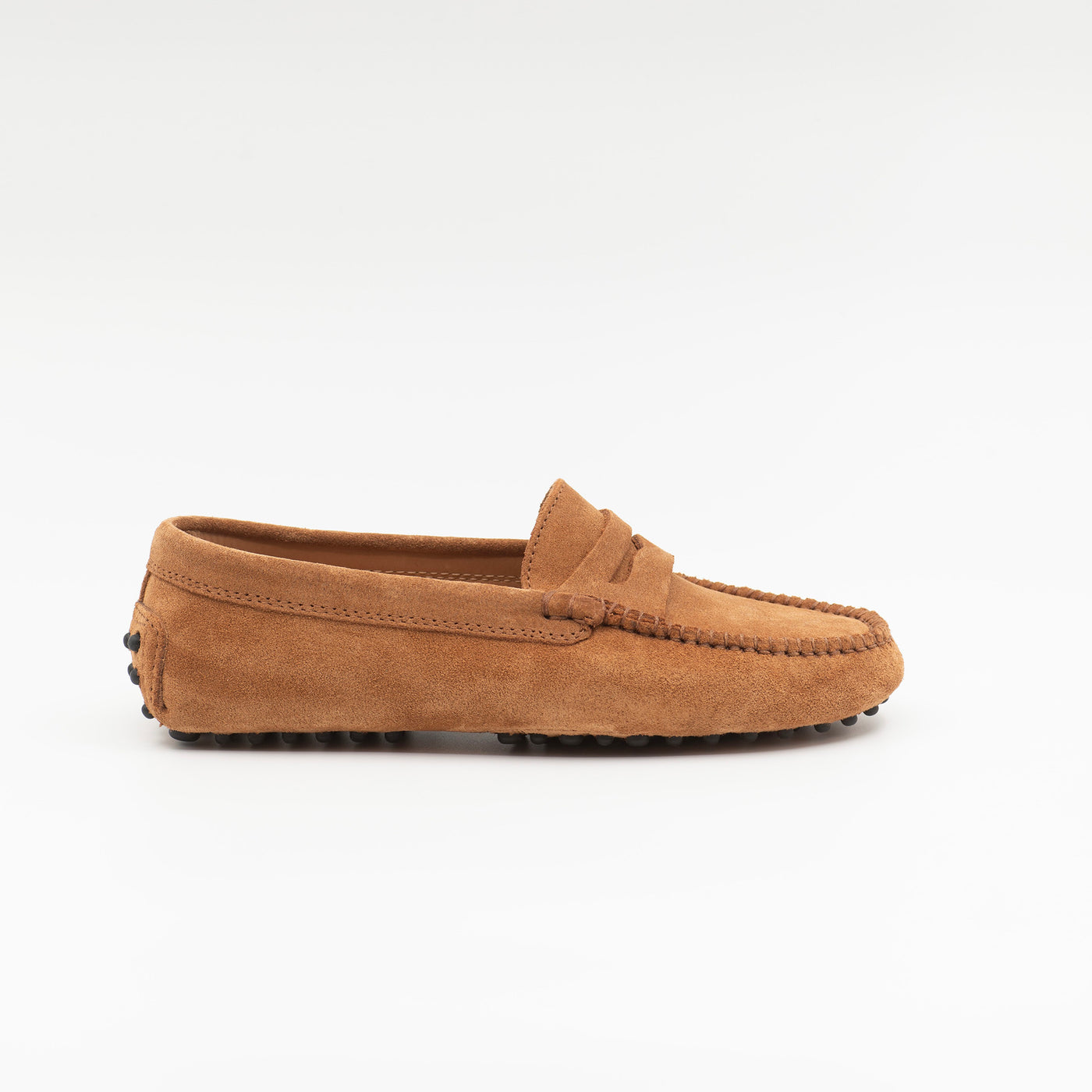 Gommino loafer in cognac suede. 