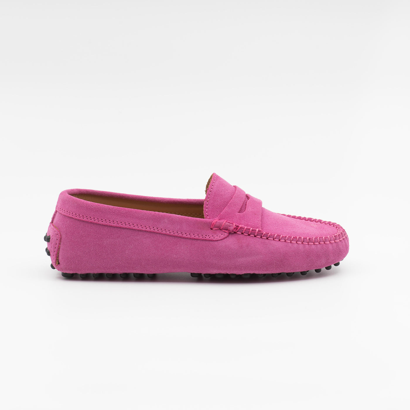 Gommino loafer in pink suede leather