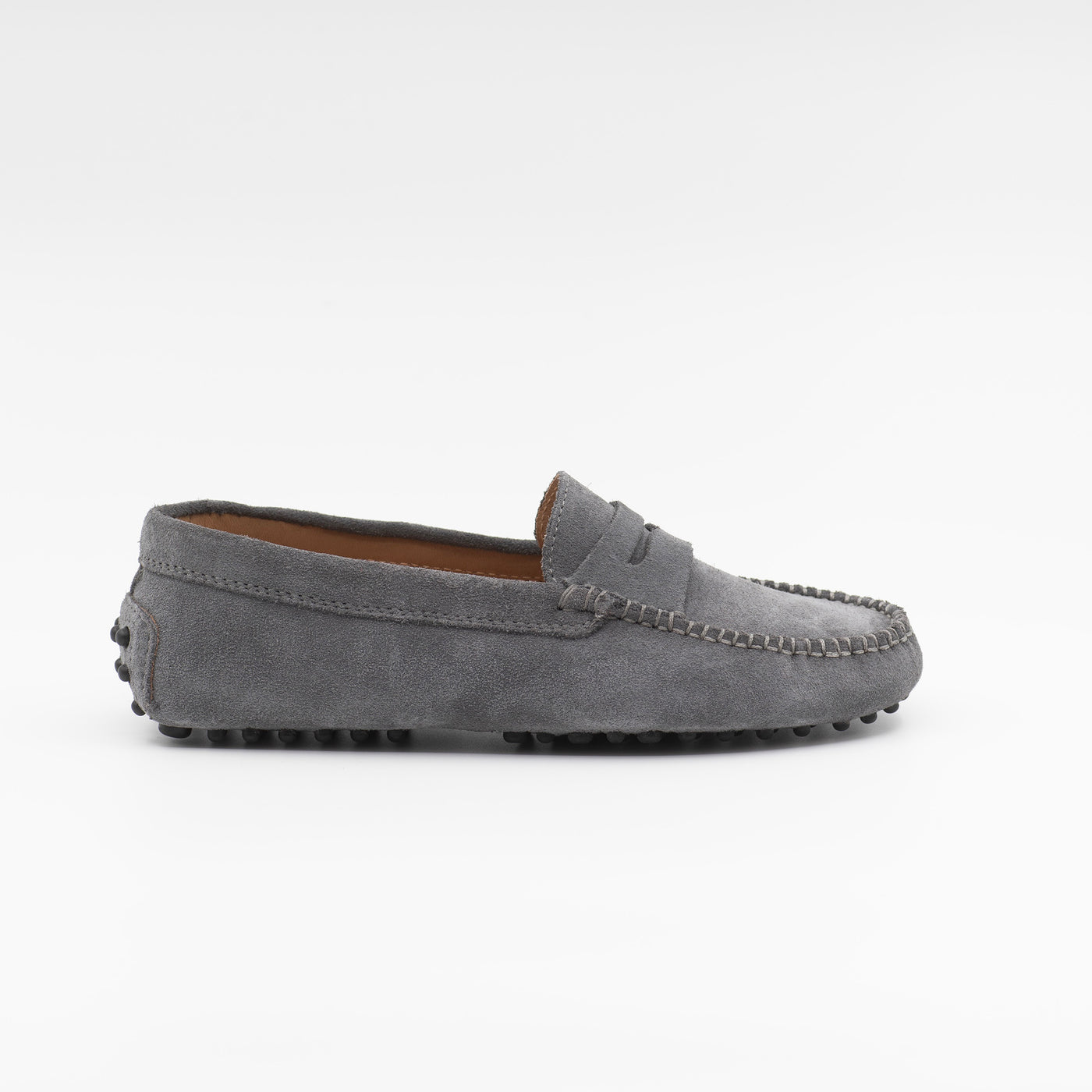Driving Shoe in Grey Suede