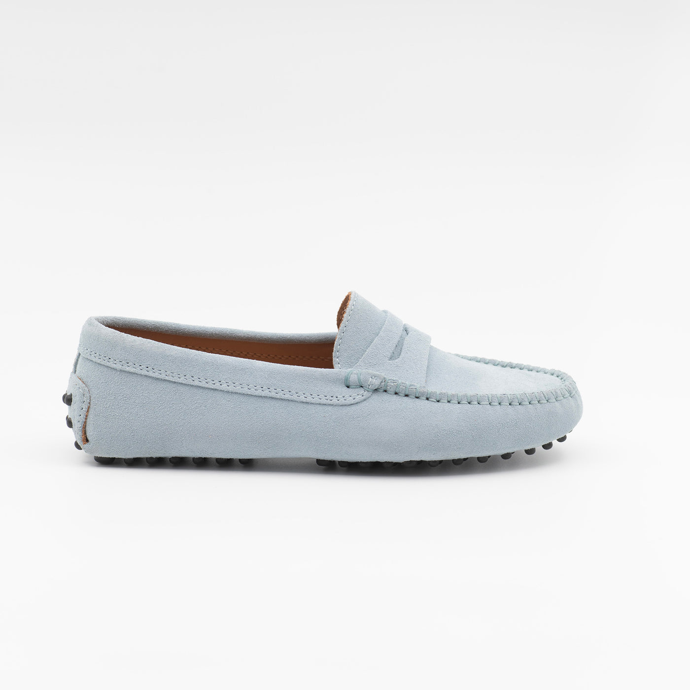 Gommino loafer in light blue suede