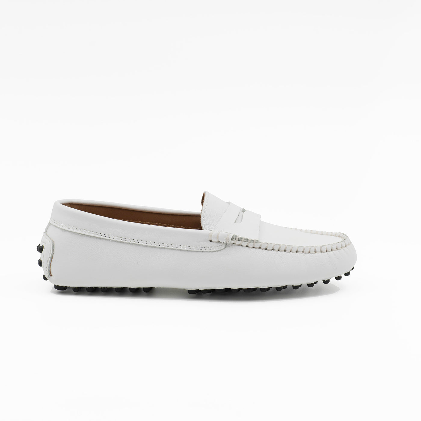 Gommino loafer in white leather
