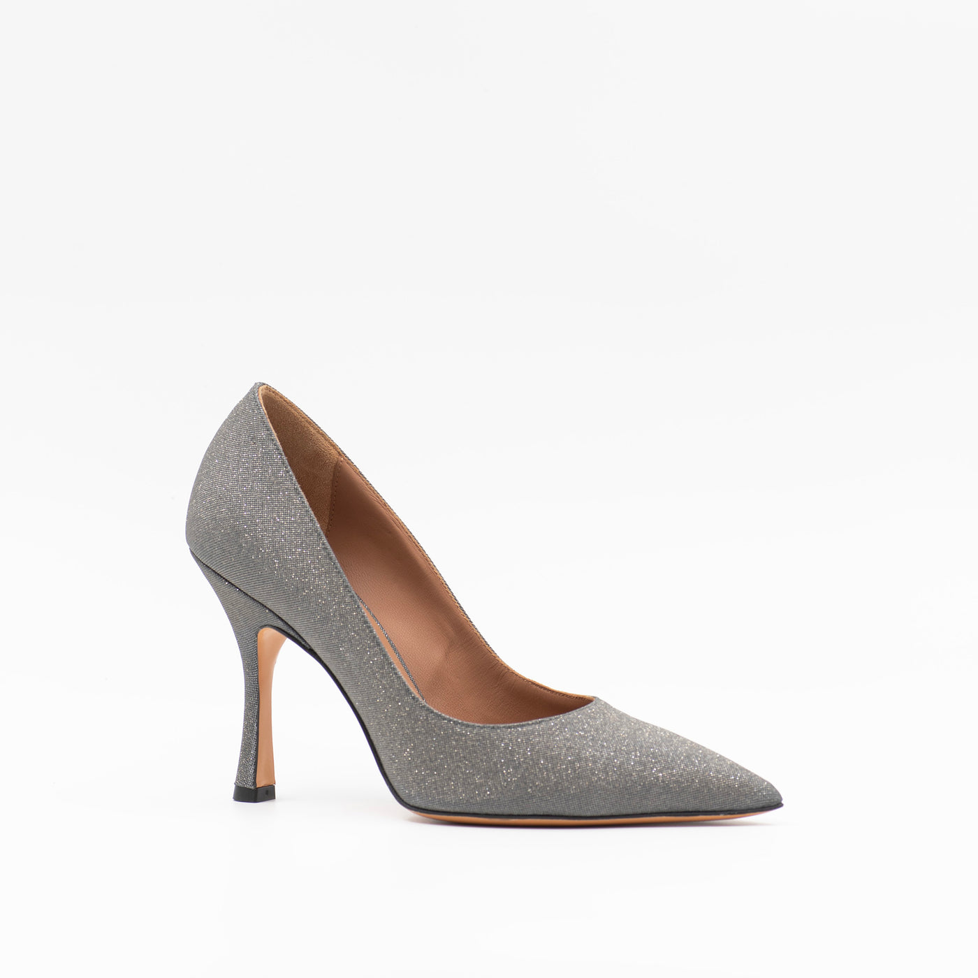 Dark silver 90 mm pumps