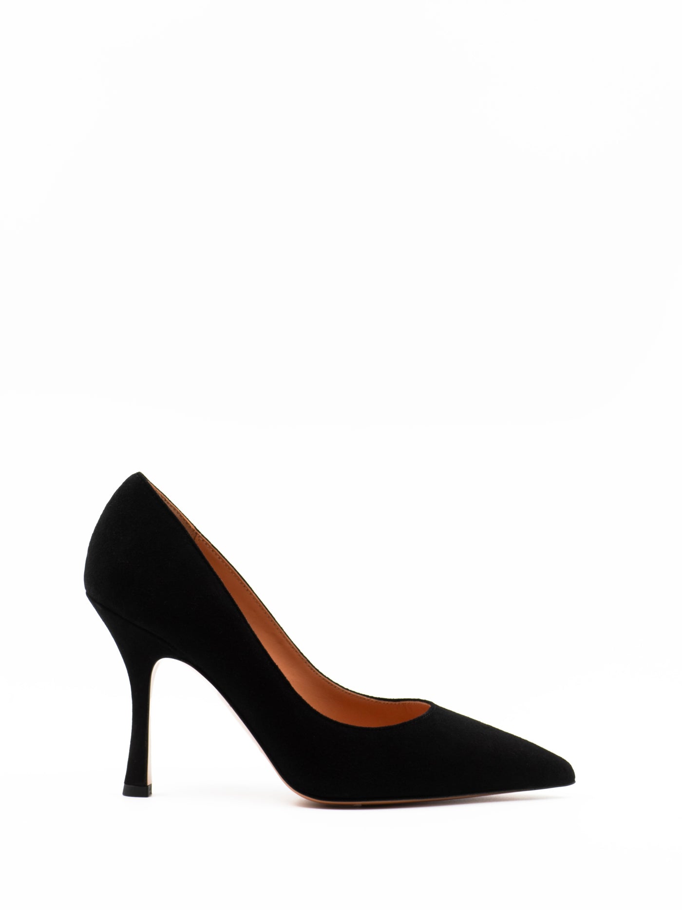 Curved 90mm pumps in black suede