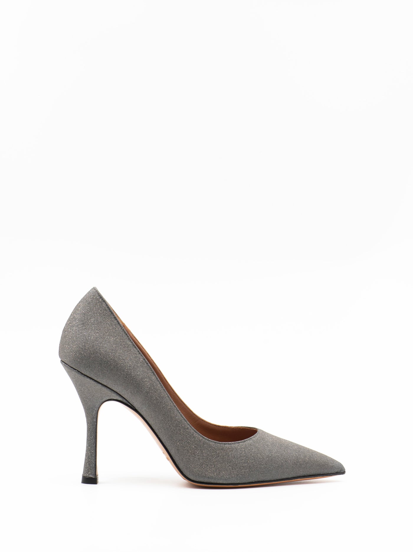 Dark silver 90 mm pumps