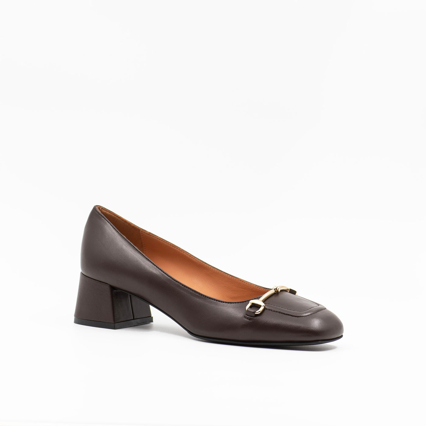 Horsebit Loafer Pumps in Brown