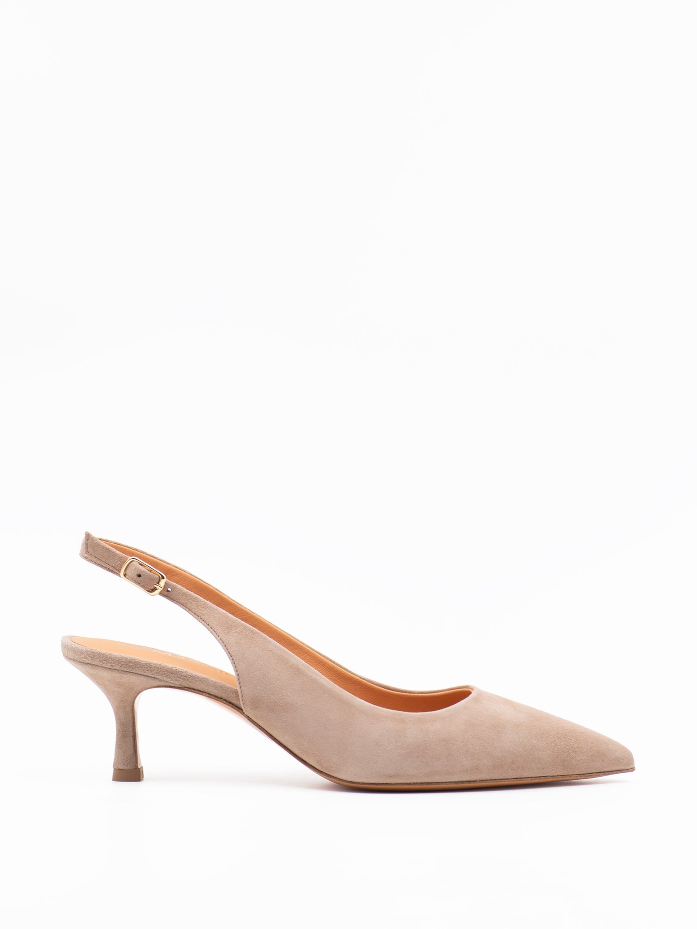 Kitten heel slingback in beige