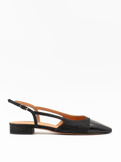 slingback sandal in black glitter