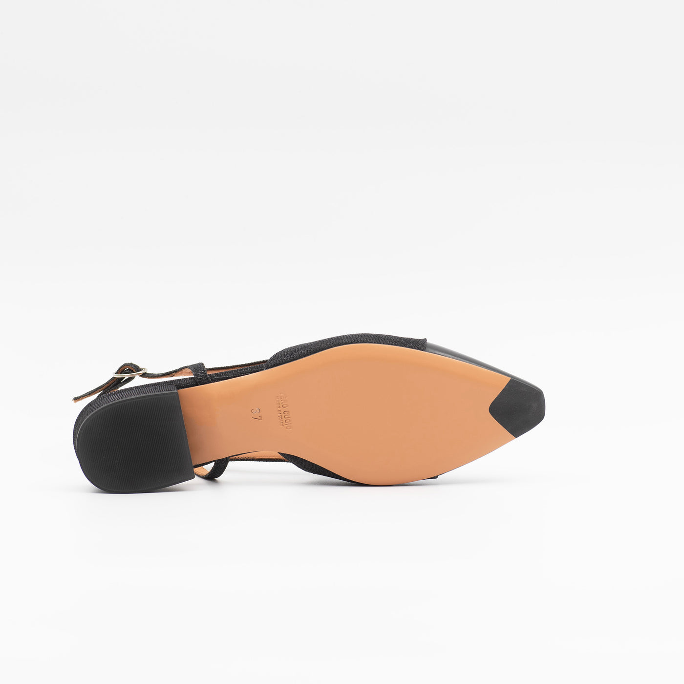 Two-tone Slingback in black glitter