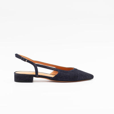Flat slingback sandal in denim