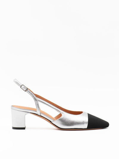 Silver and black sandal
