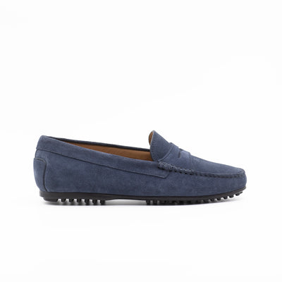City Driving Shoe in Blue Suede