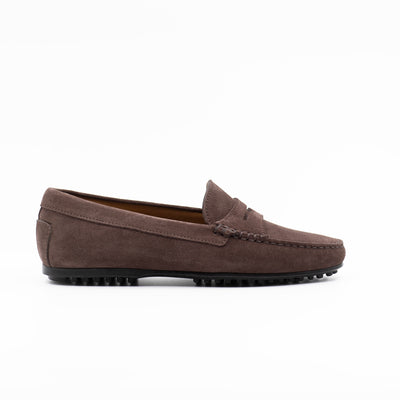 Brown car shoe with rubber sole