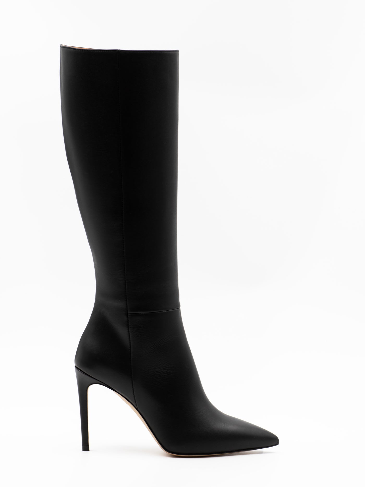 'Stiletto' Point toe boots in black leather