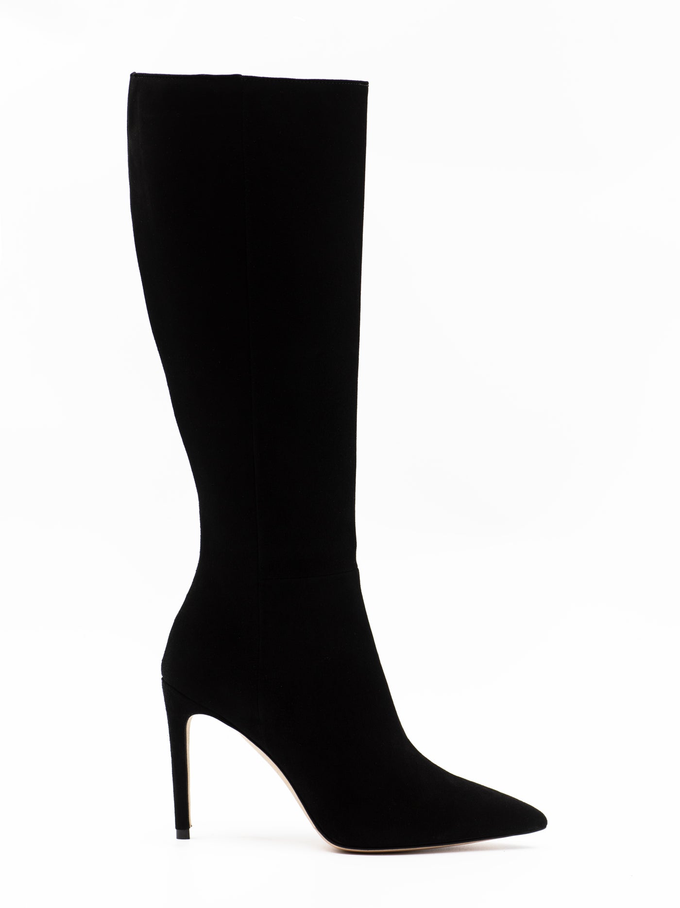 'Stiletto' Point toe boots in black suede