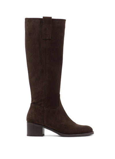 Leather boots in brown suede 