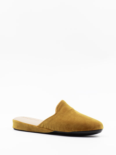 Velvet slippers in yellow