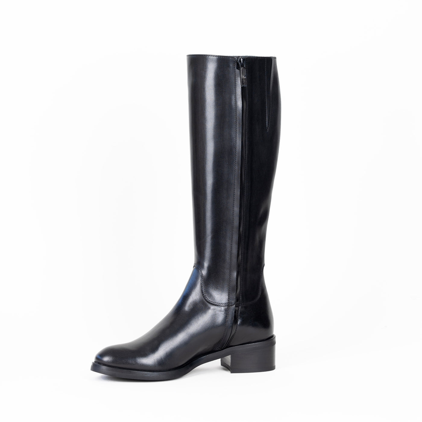 Black Leather Riding Boots