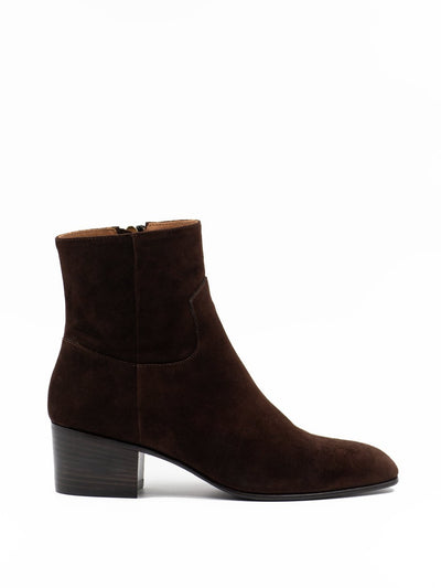 Ankle boots in brown suede leather