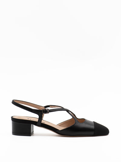 'Arianna' Mary-Jane pumps in black leather