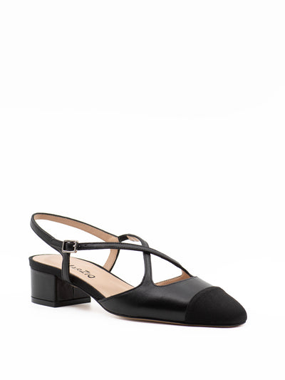 'Arianna' Mary-Jane pumps in black leather