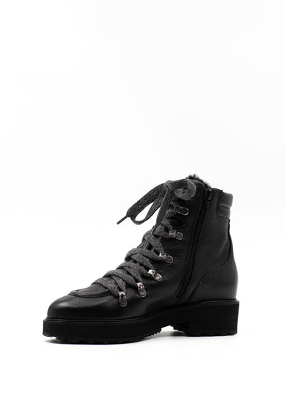 Shearling-Lined Ankle Boots in Grained Leather