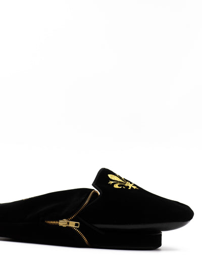 Velvet Slippers with Pouch
