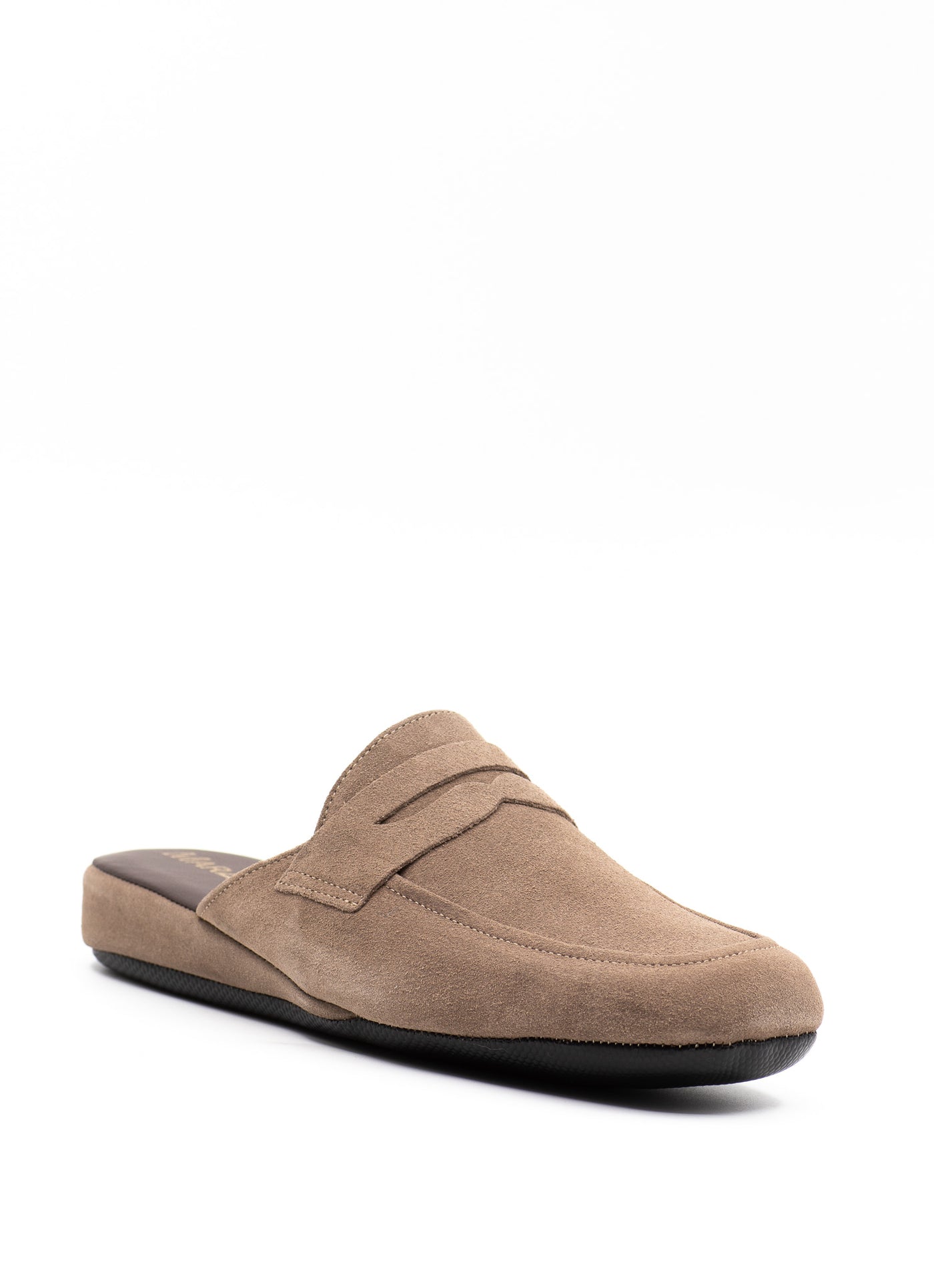 Penny Suede Slippers in Beige Suede