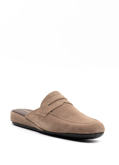 Penny Suede Slippers in Beige Suede