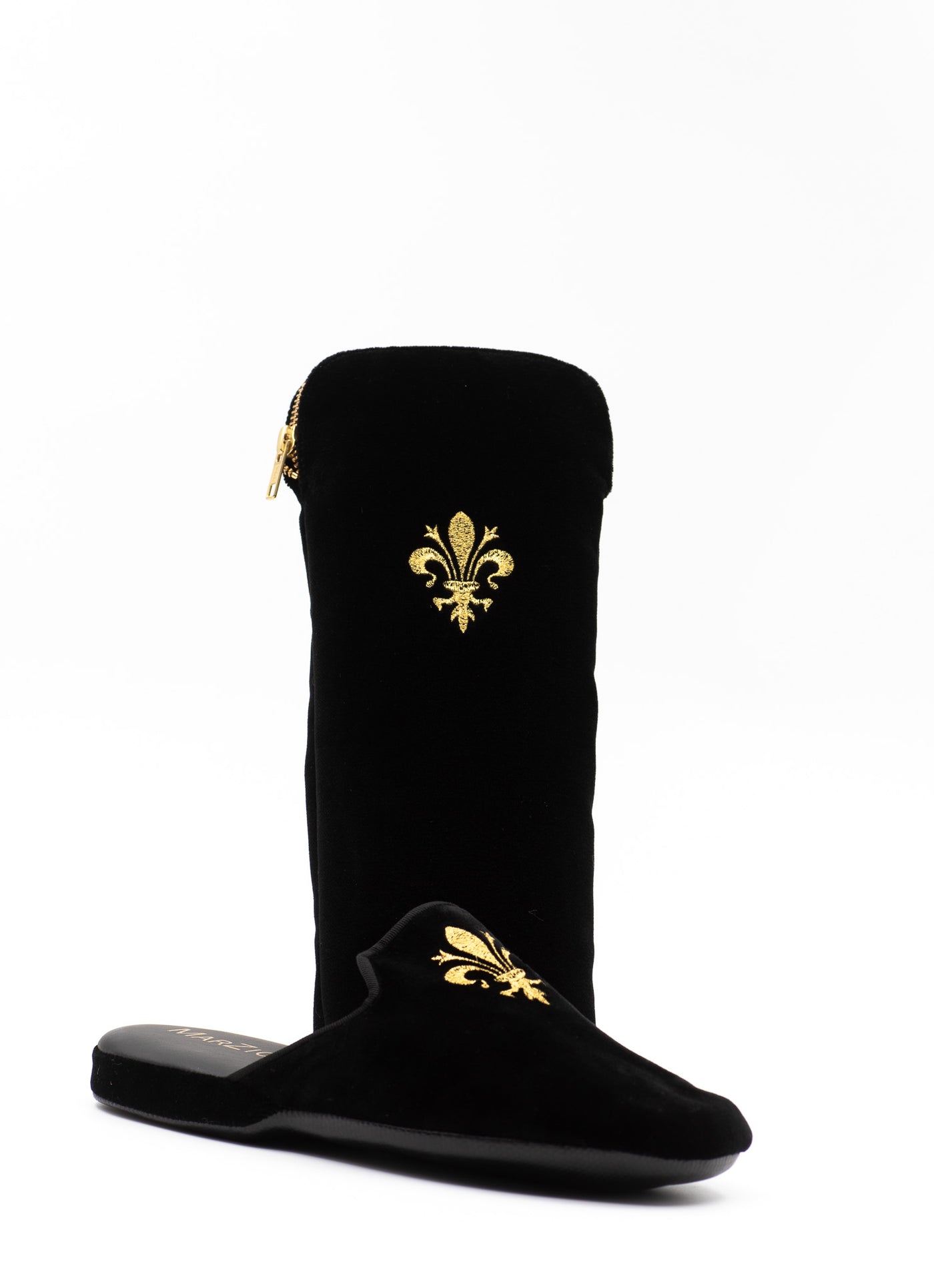 Velvet Slippers with Pouch