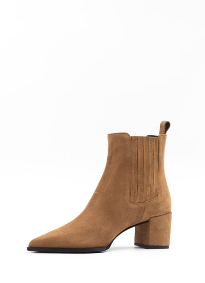 Ankle Boots in Beige Suede