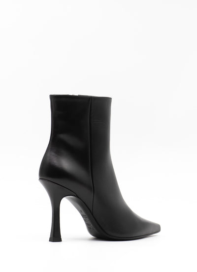 High Heeled Ankle Boots with Curved Heels