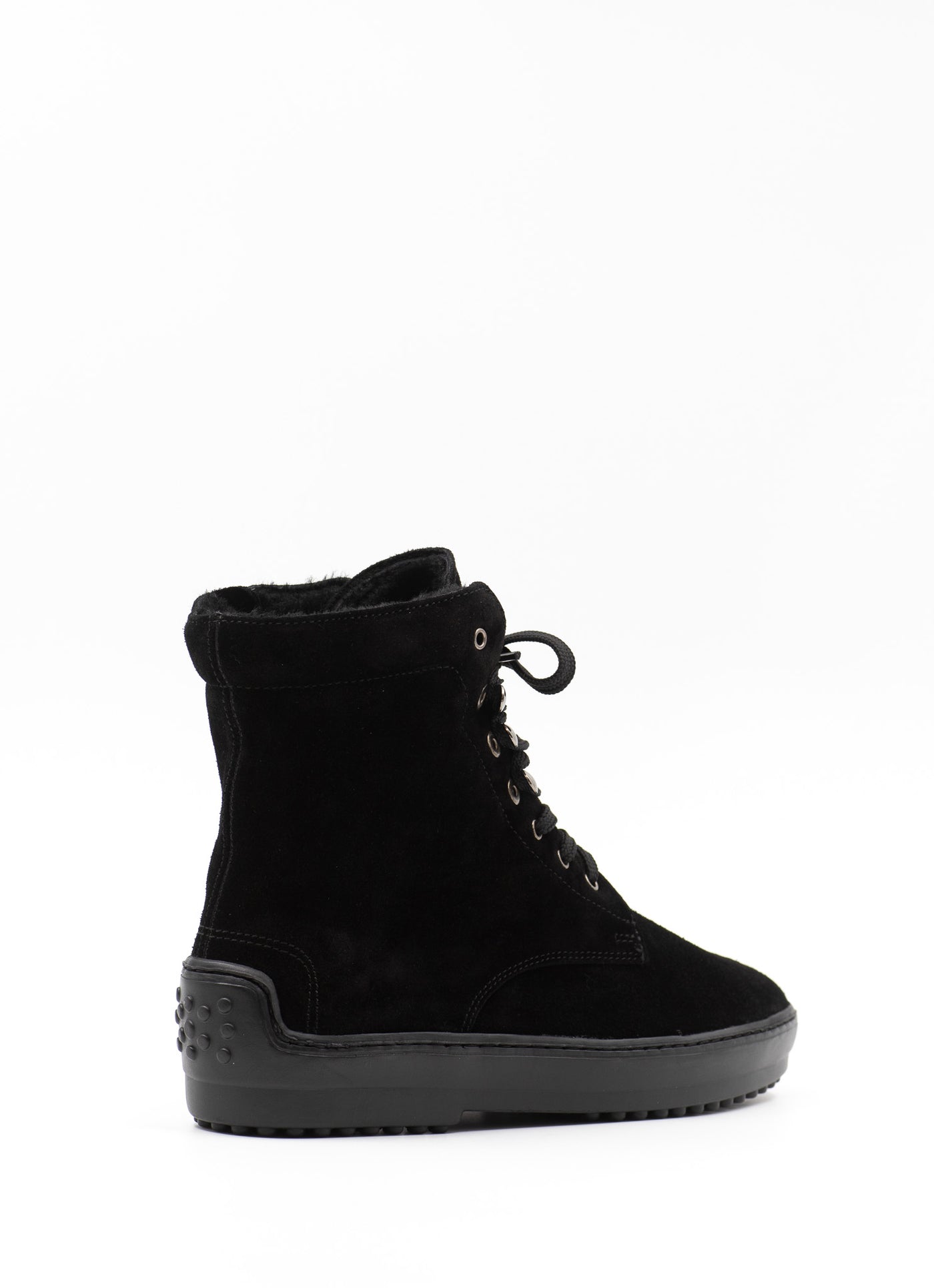 Shearling Boots in Black Suede