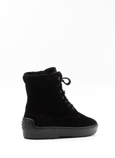 Shearling Boots in Black Suede