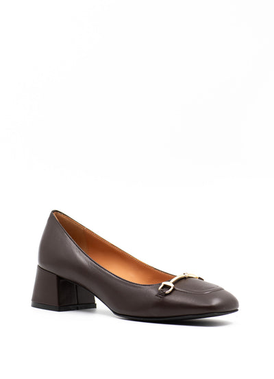 Horsebit Loafer Pumps in Brown