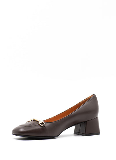 Horsebit Loafer Pumps in Brown