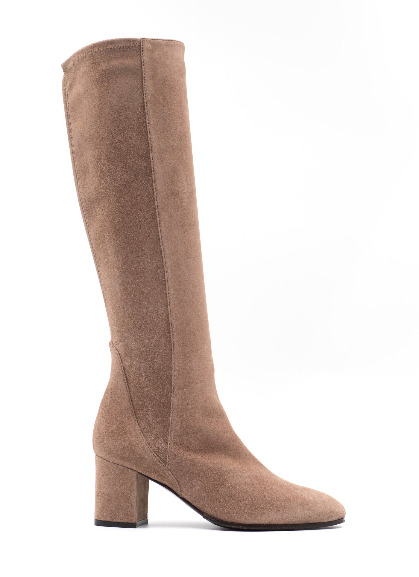 Suede Stretch Boots in Cappuccino
