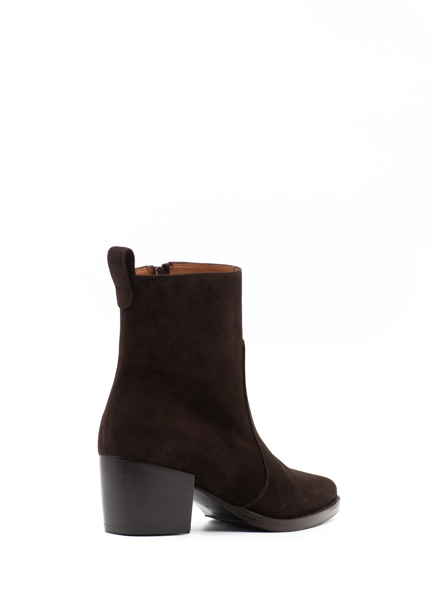 Point-Toe Ankle Boots in Brown Suede
