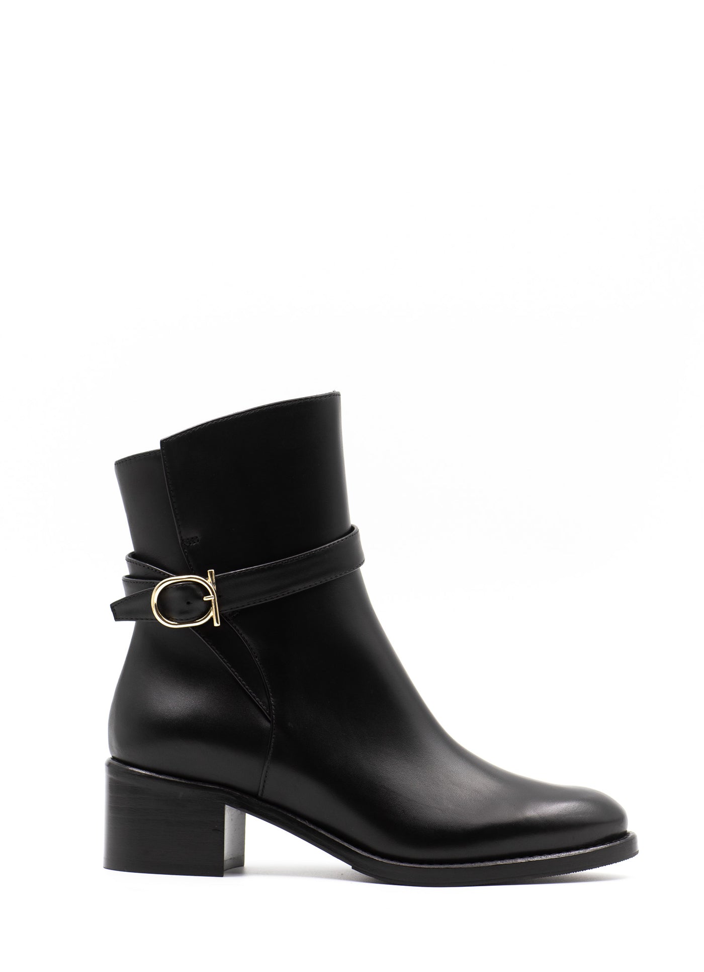 Embellished Ankle Boots in Black Leather