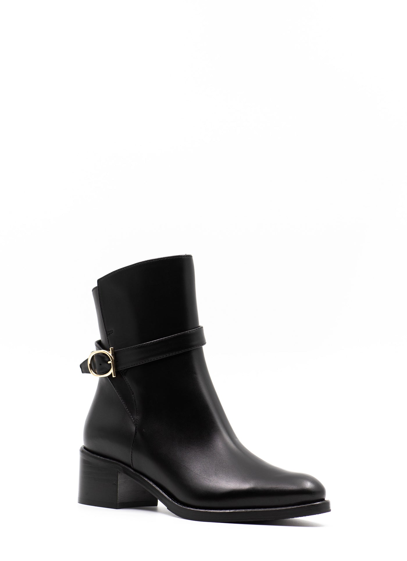 Embellished Ankle Boots in Black Leather