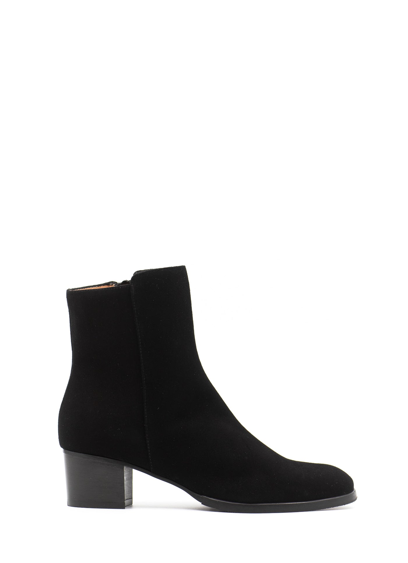 Heeled Ankle Boots in Black Suede