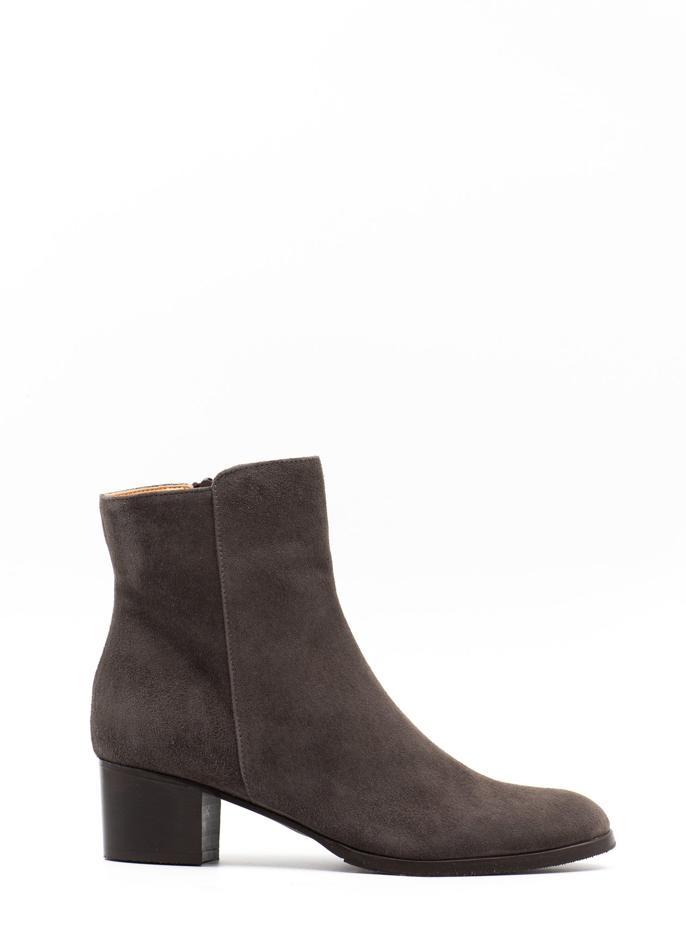 Heeled Ankle Boots in Taupe Suede