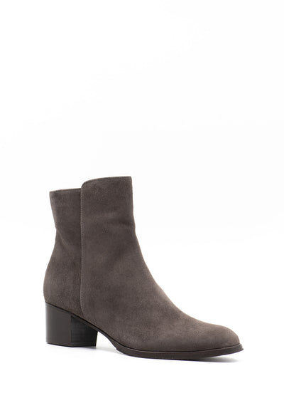 Heeled Ankle Boots in Taupe Suede